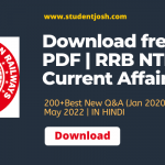 Download free PDF RRB NTPC Current Affairs